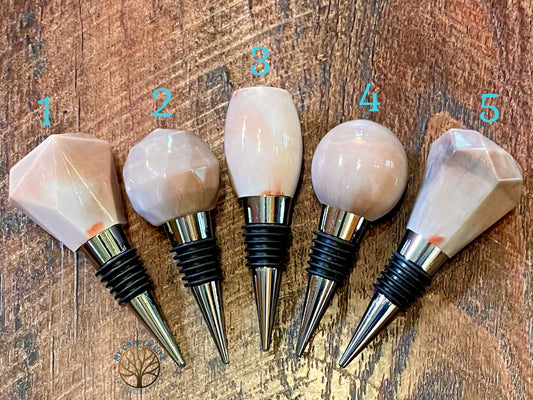 White and Copper Marbled Bottle Stoppers