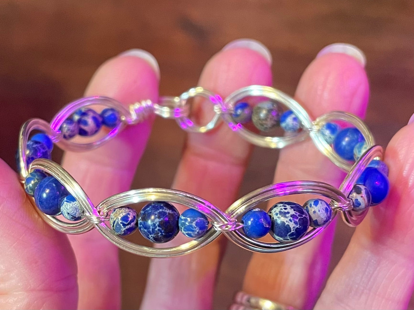 Imperial Blue Jasper Beaded Bracelet