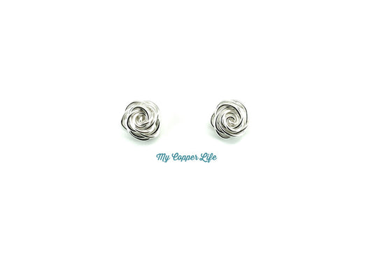 Rose Earrings-Silver