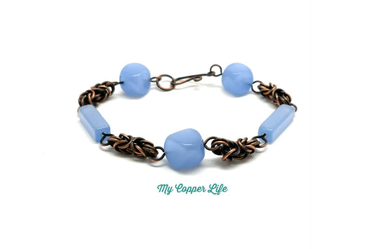 Byzantine Bracelet with Periwinkle Beads