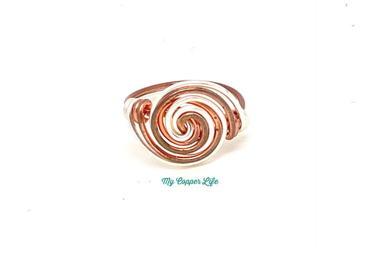 Swirl Ring-Copper and Silver