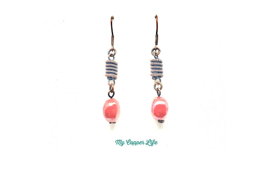 Spring Earrings with Salmon Bead