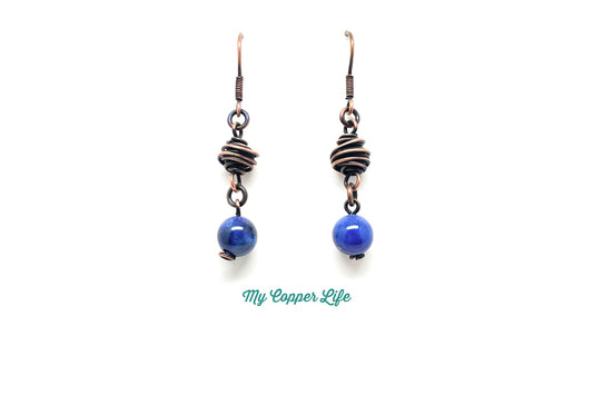 Lapus Lazuli and Copper Earrings