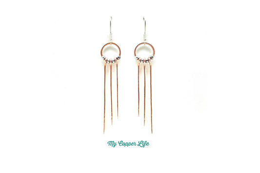 Bare Copper and Silver Earrings