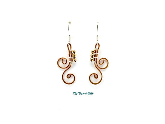 Whimsical Earrings-Copper and Silver