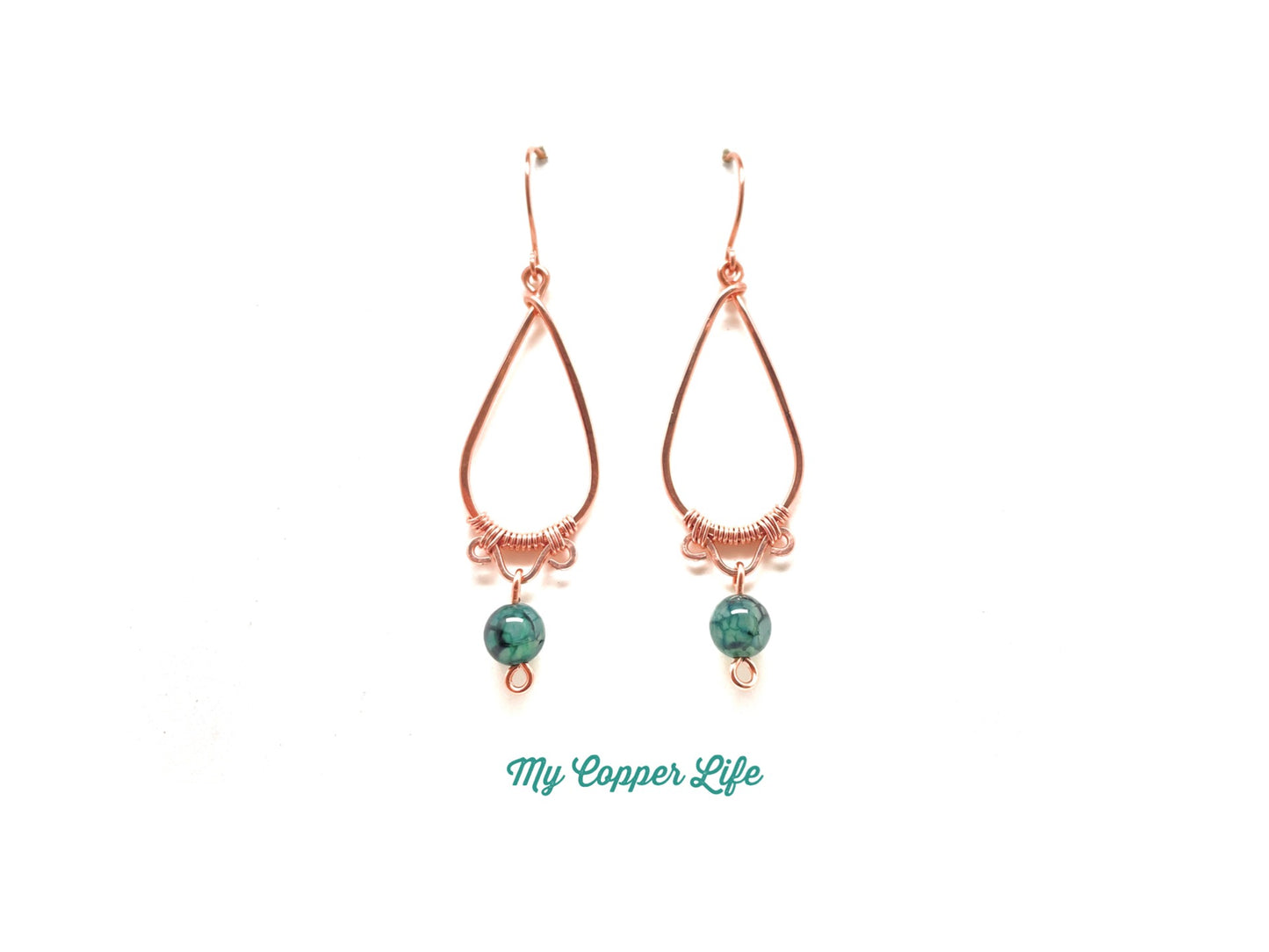 Tear Drop Earrings Copper Dragon Vein.jpg
