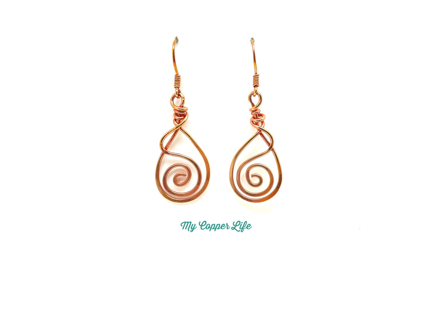 Tear Drop Earrings Dangle Copper.jpg