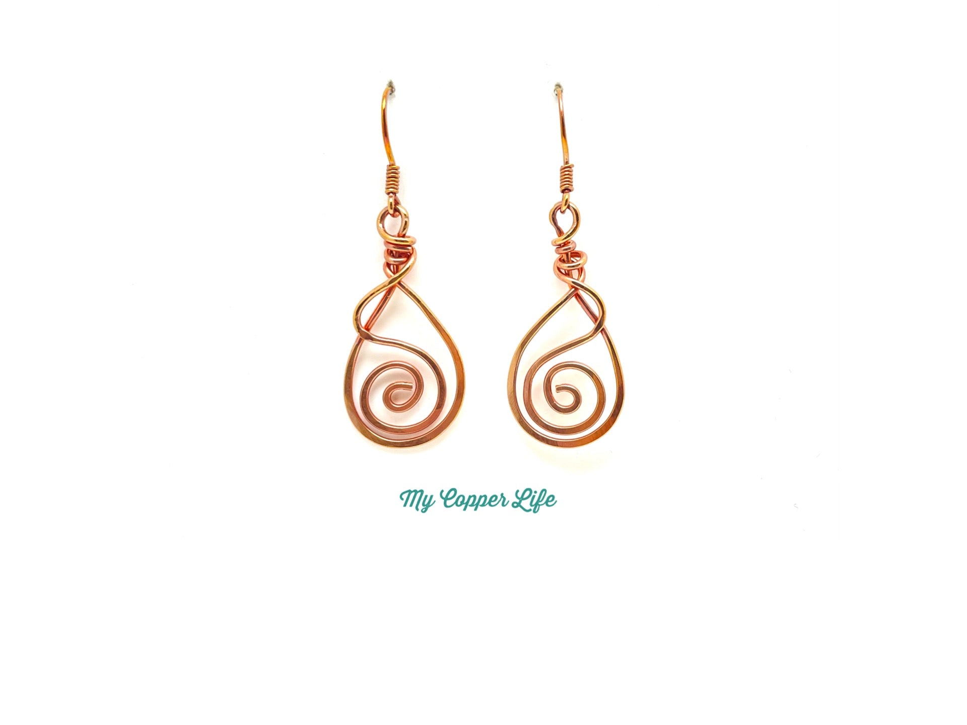 Tear Drop Earrings Dangle Copper.jpg